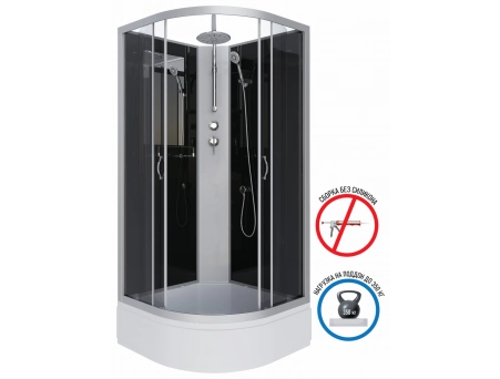Душевая кабина Niagara Classic NG-3503-14BKT 80x80 со средним поддоном, тонированным стеклом 35031434BKT - фото 2