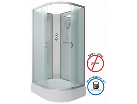 Душевая кабина Niagara Classic NG-33194-14LBK 110x90 со средним поддоном, матовым стеклом 331944LBK - фото 2