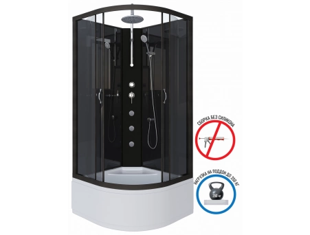 Душевая кабина Niagara Classic NG-6508-14BKTG 90x90 с высоким поддоном, тонированным стеклом 65081434BKTG - фото 2