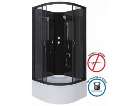 Душевая кабина Niagara Classic NG-6508-14BK 90x90 с высоким поддоном, тонированным стеклом 65081434BK - фото 2