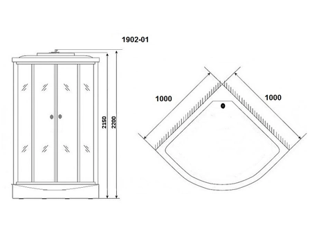 Душевая кабина Niagara Ultra NG-1902-01 100x100 с низким поддоном, тонированным стеклом 19020134 - фото 3