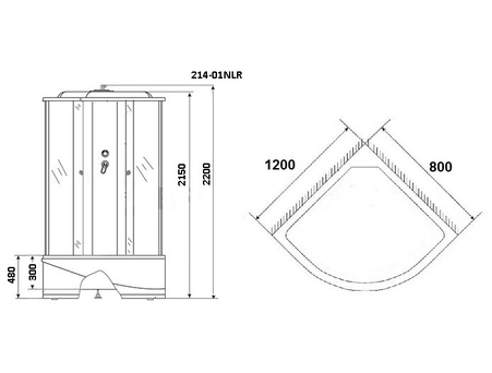 Душевая кабина Niagara Ultra NG-214-01LN 120x80 с высоким поддоном, тонированным стеклом 2140134LN - фото 3