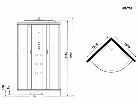 Душевая кабина Niagara Ultra NG-702-01 100x100 с низким поддоном, прозрачным стеклом с рисунком 7020164 - фото 11