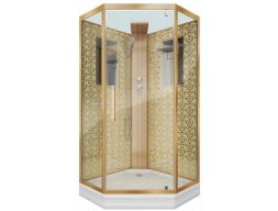 Душевая кабина Niagara Luxe NG-7717GBK 100x100 низкий поддон, прозрачное стекло