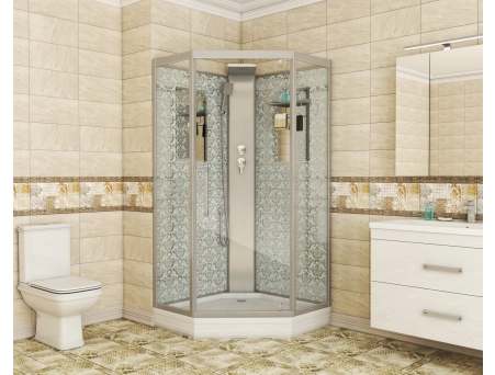 Душевая кабина Niagara Luxe NG-7717WBK 100x100 с низким поддоном, прозрачным стеклом 7717WBK - фото 2