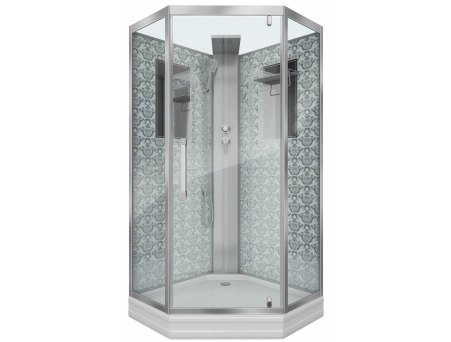 Душевая кабина Niagara Luxe NG-7717WBK 100x100 с низким поддоном, прозрачным стеклом 7717WBK