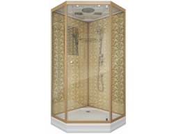 Душевая кабина Niagara Luxe NG-7702DG 100x100 низкий поддон, прозрачное стекло