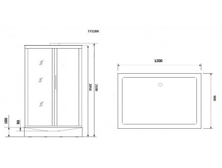 Душевая кабина Niagara Luxe NG-7711GBK 90x120 с низким поддоном, прозрачным стеклом 7711GBK - фото 3