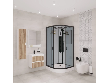 Душевая кабина Niagara Premium NG-6901-01G Black 90x90 с низким поддоном, тонированным стеклом 69010134GBLACK - фото 2