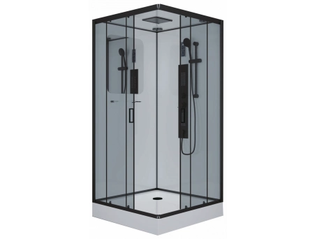 Душевая кабина Niagara Premium NG-6902-01GQ Black 100x100 с низким поддоном, тонированным стеклом 69020134GQBLACK