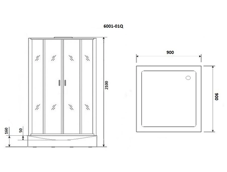 Душевая кабина Niagara Premium NG-6001-01Q 90x90 с низким поддоном, прозрачным стеклом 60010114Q - фото 3