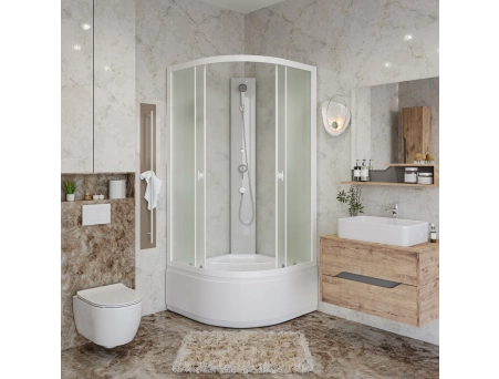 Душевая кабина Niagara Promo P100/40/MT/BK 100x100 с высоким поддоном, матовым стеклом - фото 2