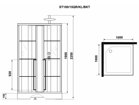Душевая кабина Niagara Standart ST100/15QR/KL/BKT 100x100 с низким поддоном, прозрачным стеклом - фото 10