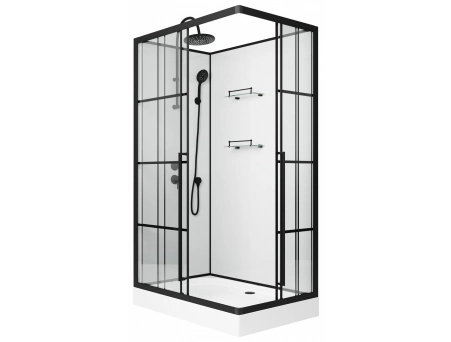 Душевая кабина Niagara Standart ST100/80/15QL/KL/BKT 100x80 с низким поддоном, прозрачным стеклом
