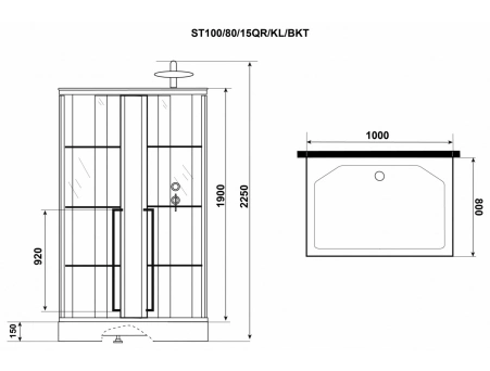 Душевая кабина Niagara Standart ST100/80/15QR/KL/BKT 100x80 с низким поддоном, прозрачным стеклом - фото 10