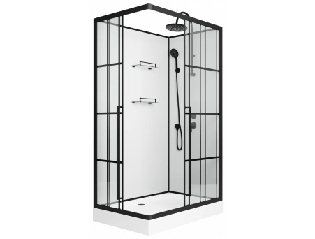Душевая кабина Niagara Standart ST120/80/15QR/KL/BKT 120x80 с низким поддоном, прозрачным стеклом