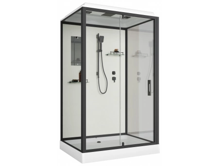 Душевая кабина Niagara Standart ST100/80/15Q/BL 100x80 с низким поддоном, прозрачным стеклом