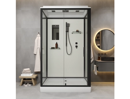 Душевая кабина Niagara Standart ST100/80/15Q/BL 100x80 с низким поддоном, прозрачным стеклом - фото 5