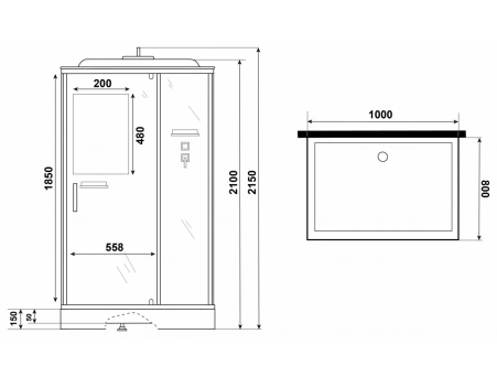 Душевая кабина Niagara Standart ST100/80/15Q/BL 100x80 с низким поддоном, прозрачным стеклом - фото 11