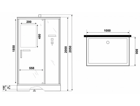 Душевая кабина Niagara Standart ST100/80/15Q/BK 100x80 с низким поддоном, прозрачным стеклом - фото 11