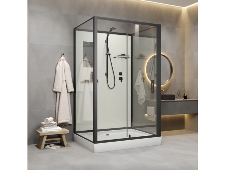 Душевая кабина Niagara Standart ST120/90/15Q/BL/BK 120x90 с низким поддоном, прозрачным стеклом - фото 4