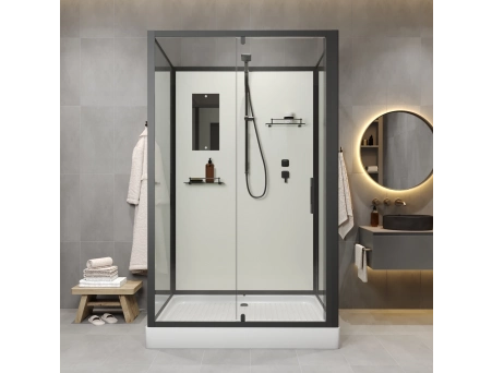 Душевая кабина Niagara Standart ST100/80/15Q/BL/BK 100x80 с низким поддоном, прозрачным стеклом - фото 5