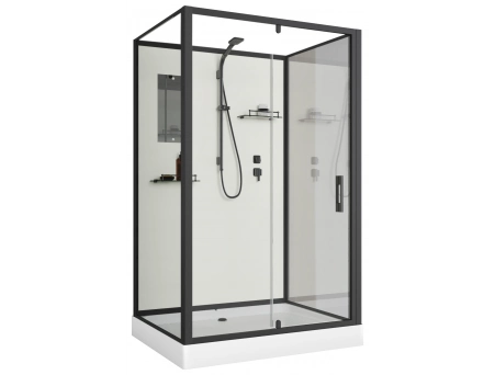 Душевая кабина Niagara Standart ST100/80/15Q/BL/BK 100x80 с низким поддоном, прозрачным стеклом