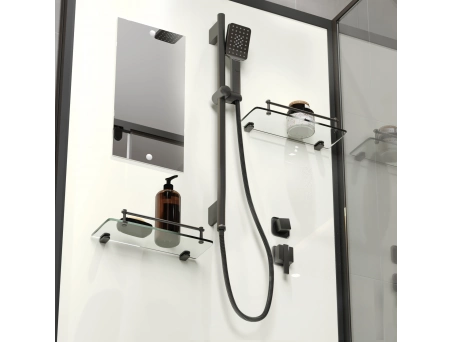 Душевая кабина Niagara Standart ST100/15Q/BL/BK 100x100 с низким поддоном, прозрачным стеклом - фото 9