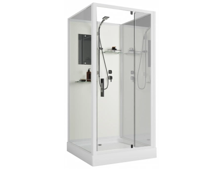 Душевая кабина Niagara Standart ST100/15Q/BK 100x100 с низким поддоном, прозрачным стеклом