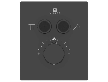 Смеситель для душа встраиваемый Vincea VSCV-321T-MMB двухфункциональный, термостатический, черный - фото 2