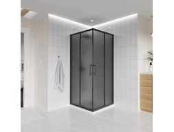 Душевой уголок Veconi Evo 300 B 80x80 черный профиль, тонированное матовое стекло