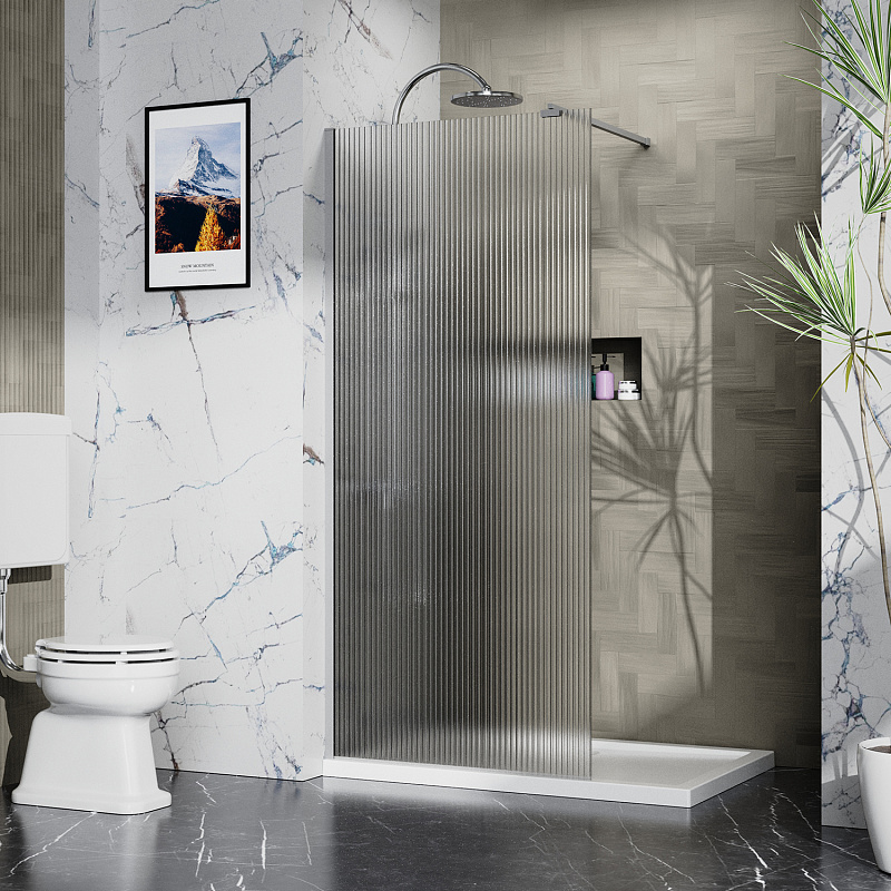 Душевая перегородка Azario Walk-in 120x195 профиль матовый графит, рифленое стекло (AZ-251-120-MGR-CRF)