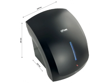 Сушилка для рук GFmark 6902 черная матовая, с неоновой подсветкой (1800 Ватт) - фото 6