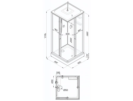 Душевая кабина Triton Рич Хром А 90x90 с низким поддоном, прозрачным стеклом Щ0000080390 - фото 19