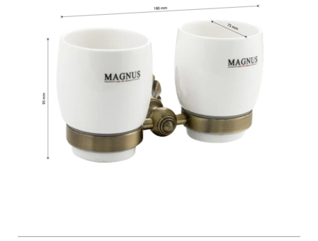 Стакан двойной Magnus 95160 керамический, бронза - фото 4