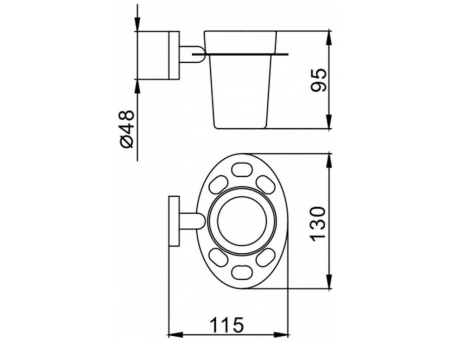 Стакан Frap F1706 с держателем для зубных щеток, хром - фото 2