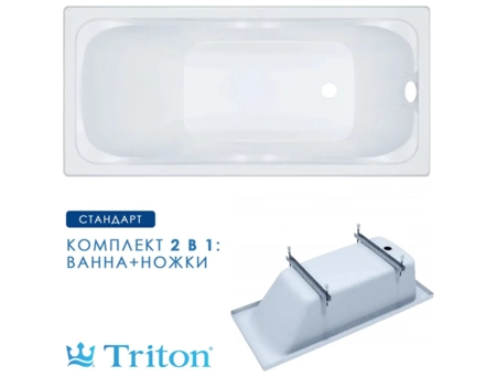 Акриловая ванна Triton Стандарт 160х70 (на ножках) Н0000099329 - фото 3