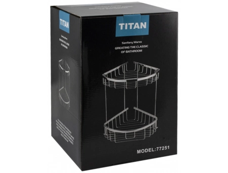 Полка угловая Titan 77251 двухъярусная (хром) - фото 7