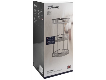 Полка угловая GFmark 80364 трехъярусная, из нержавеющей стали - фото 6