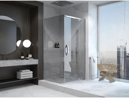 Душевой уголок Alex Baitler AB244-120 120x90 хромированный профиль, тонированное стекло - фото 5