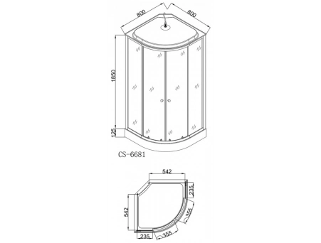 Душевая кабина Loranto CS-6681F 80x80 с низким поддоном, матовым стеклом - фото 3