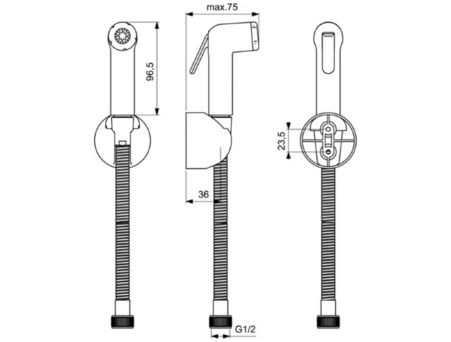 Встраиваемый смеситель с гигиеническим душем Ideal Standard B0040AA хромированный - фото 13