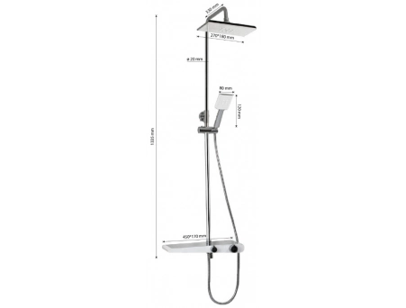 Душевая стойка со смесителем GFmark 3073 белый/хром - фото 6