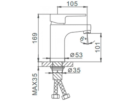 Смеситель для раковины Frap F1030-4 H30-4 бронза - фото 8