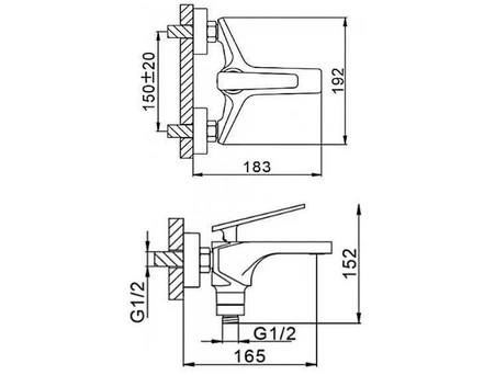 Смеситель для ванны Frap H57 F3257 черный матовый/хром - фото 10