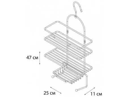 Полка Fixsen FX-870 трехъярусная, хромированная - фото 4