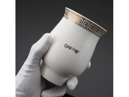Стакан двойной Gappo G3508 керамический белый/золото - фото 4