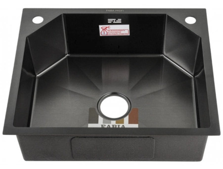 Кухонная мойка Fabia Profi 60503LRG 60x50 графит, врезная (с раздвижной корзиной, сифоном и ковриком)