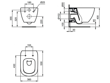 Набор 3 в 1 Ideal Standard с подвесным унитазом Tesi AquaBlade® T007901 и инсталляцией Prosys - фото 14