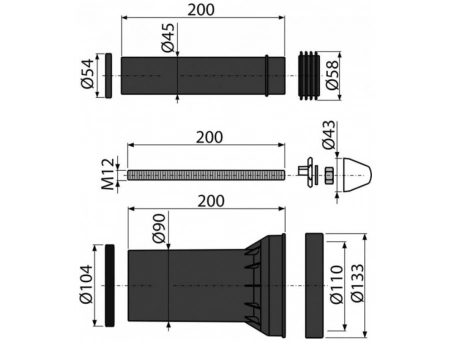 Монтажный комплект для подвесного унитаза Alcaplast M900 - фото 2
